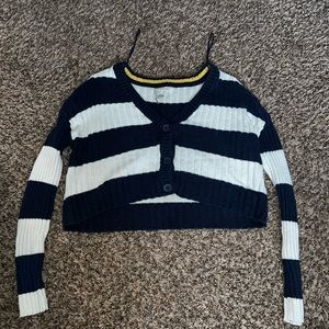 American Eagle Striped Cropped Sweater